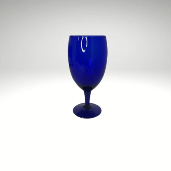 Set of 6 Vintage Libbey Cobalt Blue Water Goblets – 16oz Elegant Glassware - Picture 2 of 4
